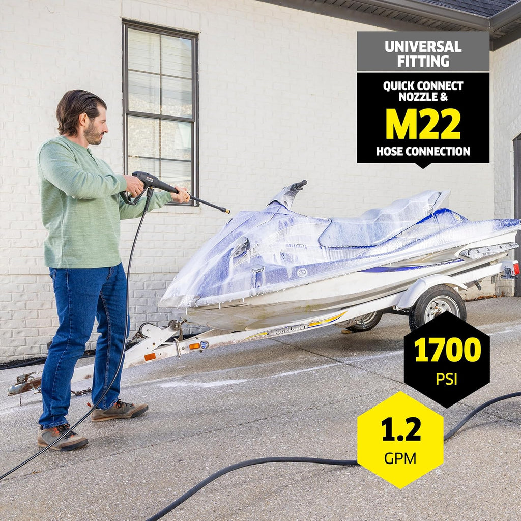 Pressure Washer K1700, CETA Certified, 3 Spray Nozzles, Detergent Tank, for Cars, Driveways, Siding, Patios, 1.2 max.