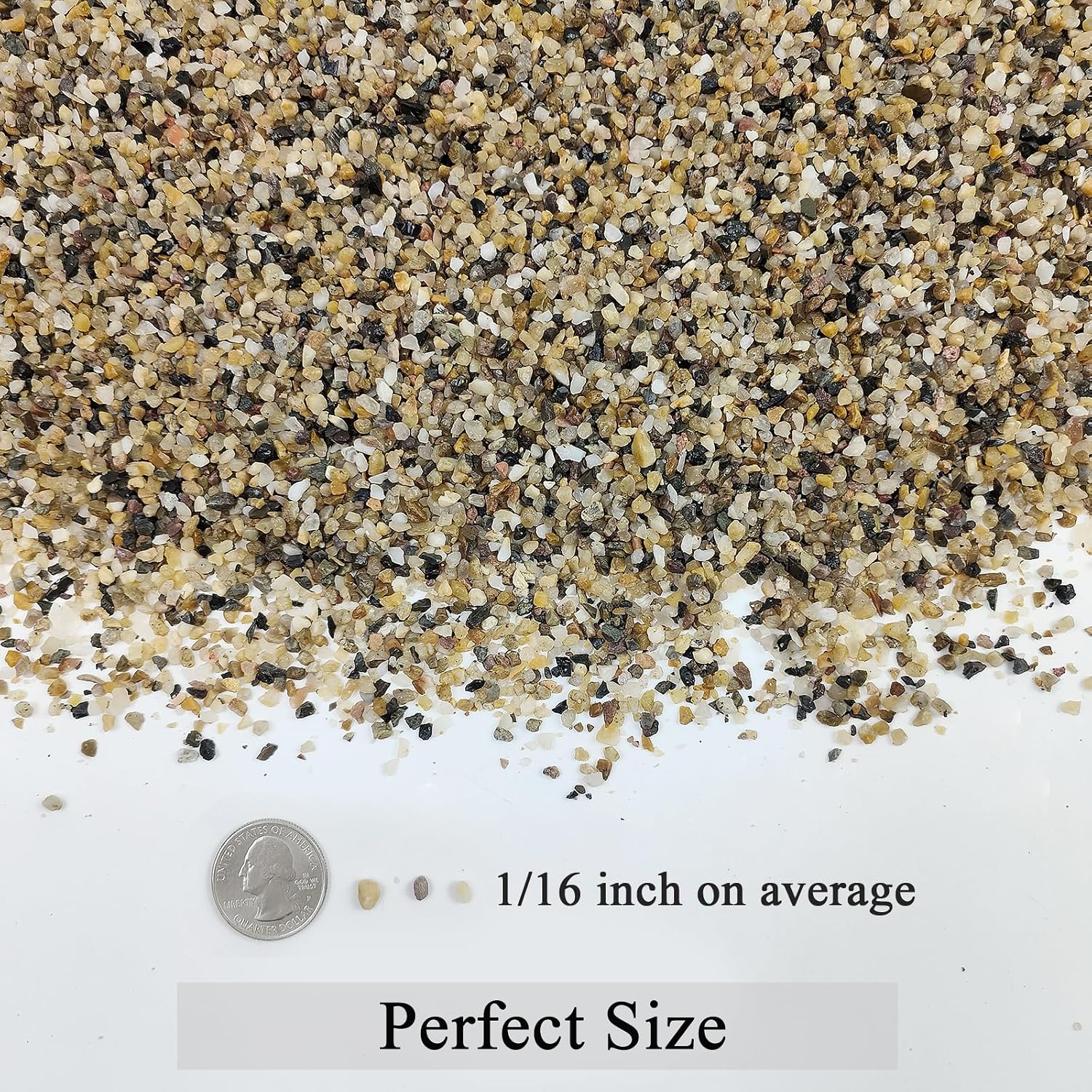 20 lbs Fish Tank Sand, 1/16 Inch Aquarium Sand Gravel | Natural Coarse Sand, Decorative Pea Gravel River Rocks for