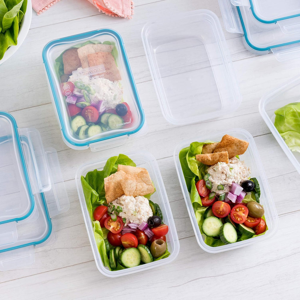 Plastic Total Solution 5-Pack (3-Cup) Food Storage Containers Set, Leakproof & Airtight Plastic Locking Lids