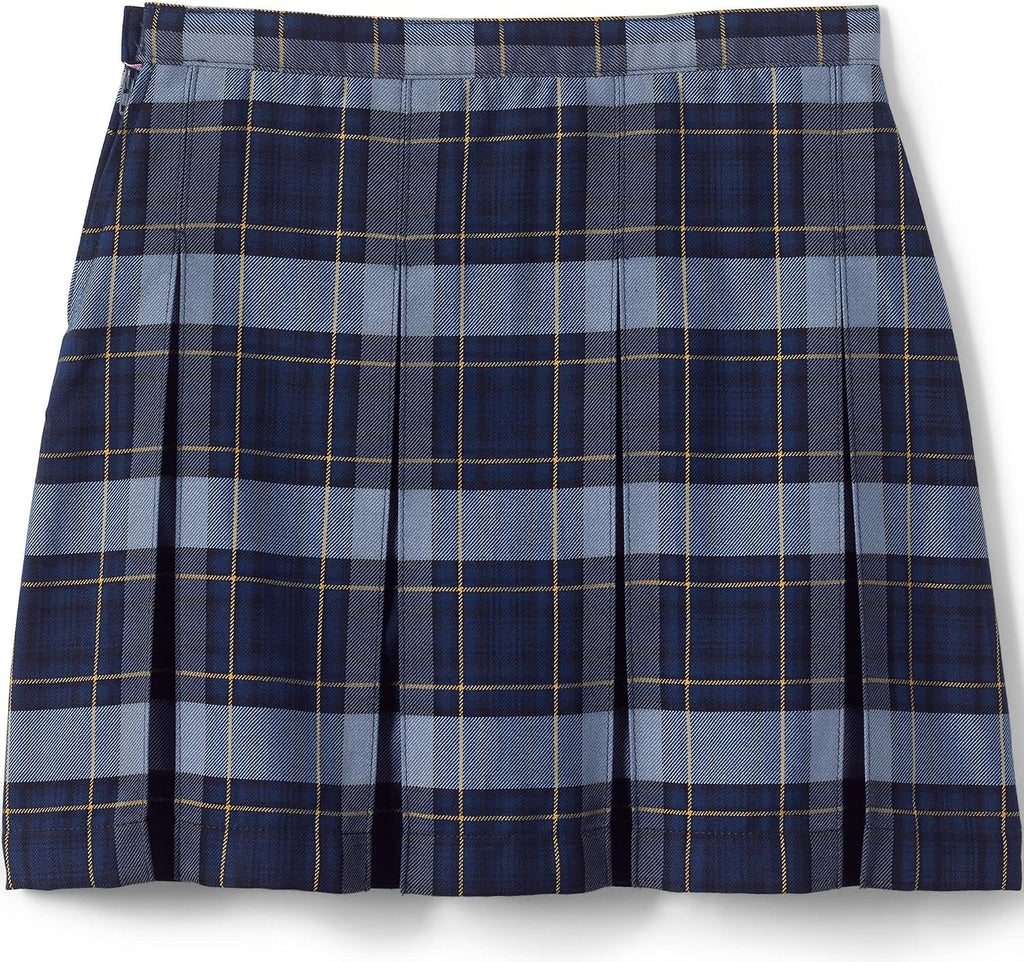School Uniform Girls Plaid Box Pleat Skirt Top of the Knee