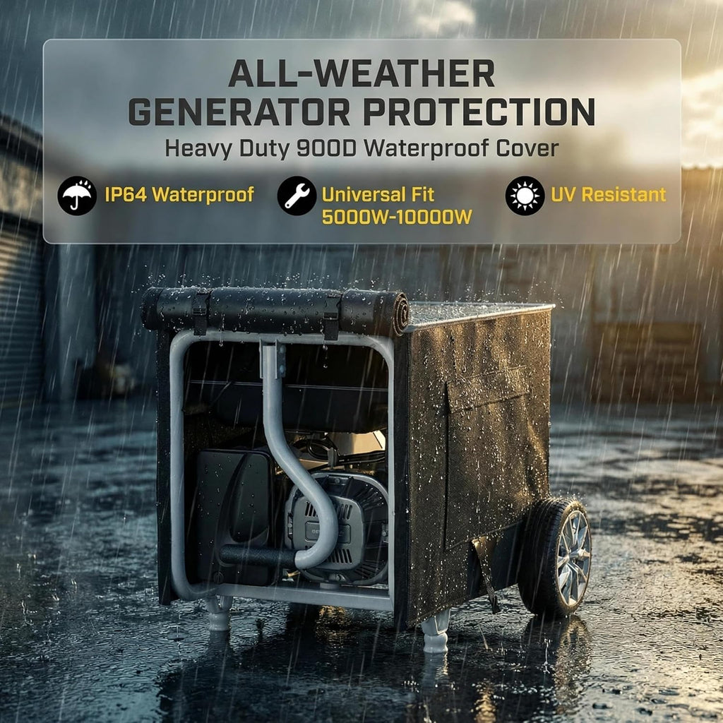 [New Upgraded] 900D Heavy Duty Waterproof Generator Cover, Generator Cover for Outside, 32"L x 24"W x 24"H Cover