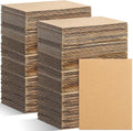 50 Pack Corrugated Cardboard Sheets, 3 mm Flat, 3.5 x 4.5 Inch, Brown