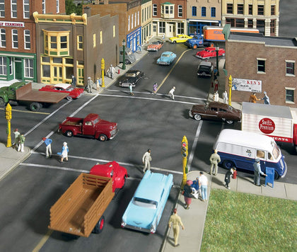 Asphalt Street System-Straight Sections pkg(10) with Accessories 933-3195 HO Scale Model Railroad - Scenery Kit