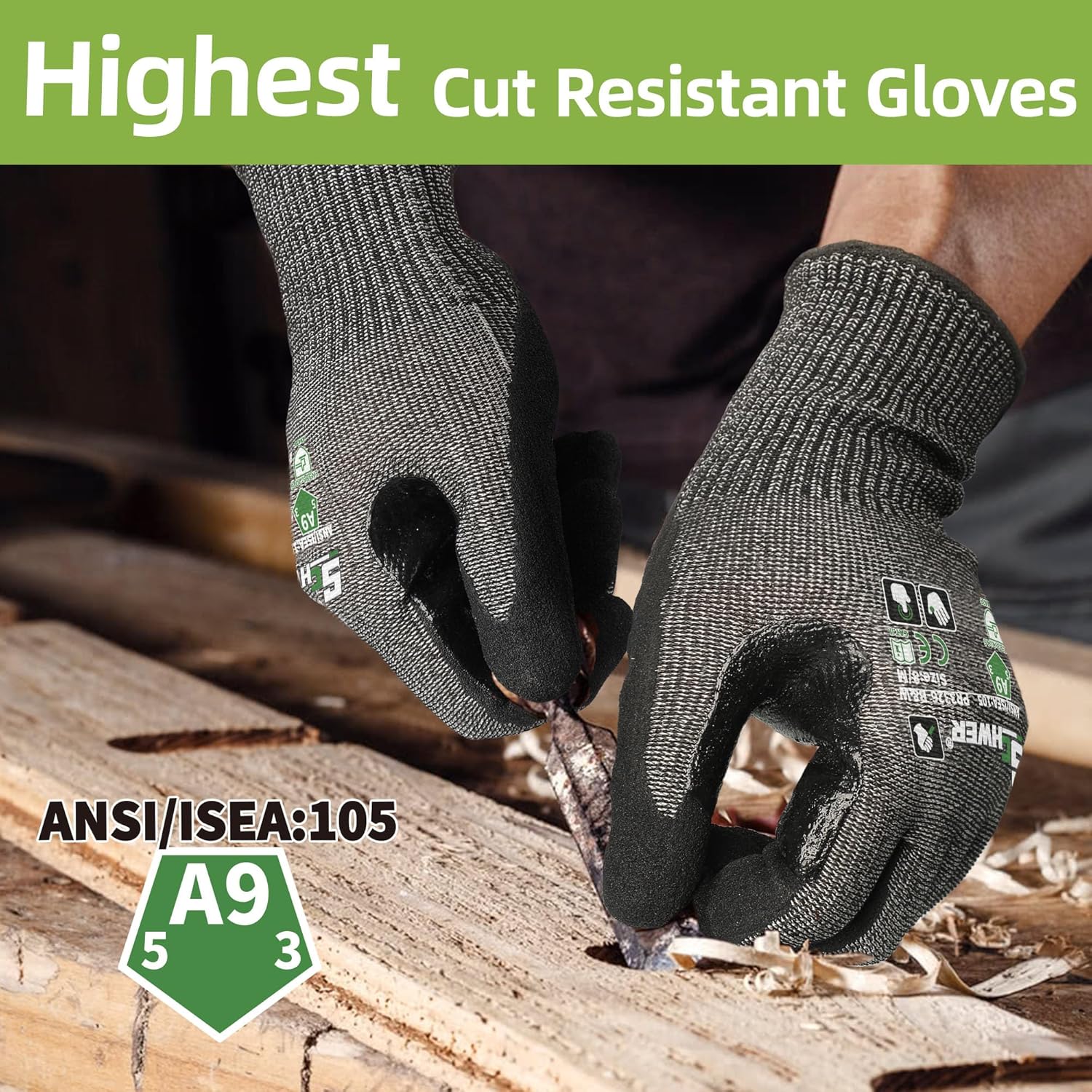 ProGuard High Level Cut Resistant Work Gloves for Extreme Protection, ANSI A9 Cut Gloves with Reinforced Thumb, Non