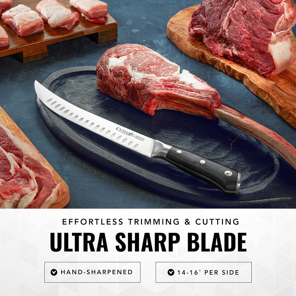 Butcher Knife, 10" Cimeter Breaking Knife for BBQ & Brisket