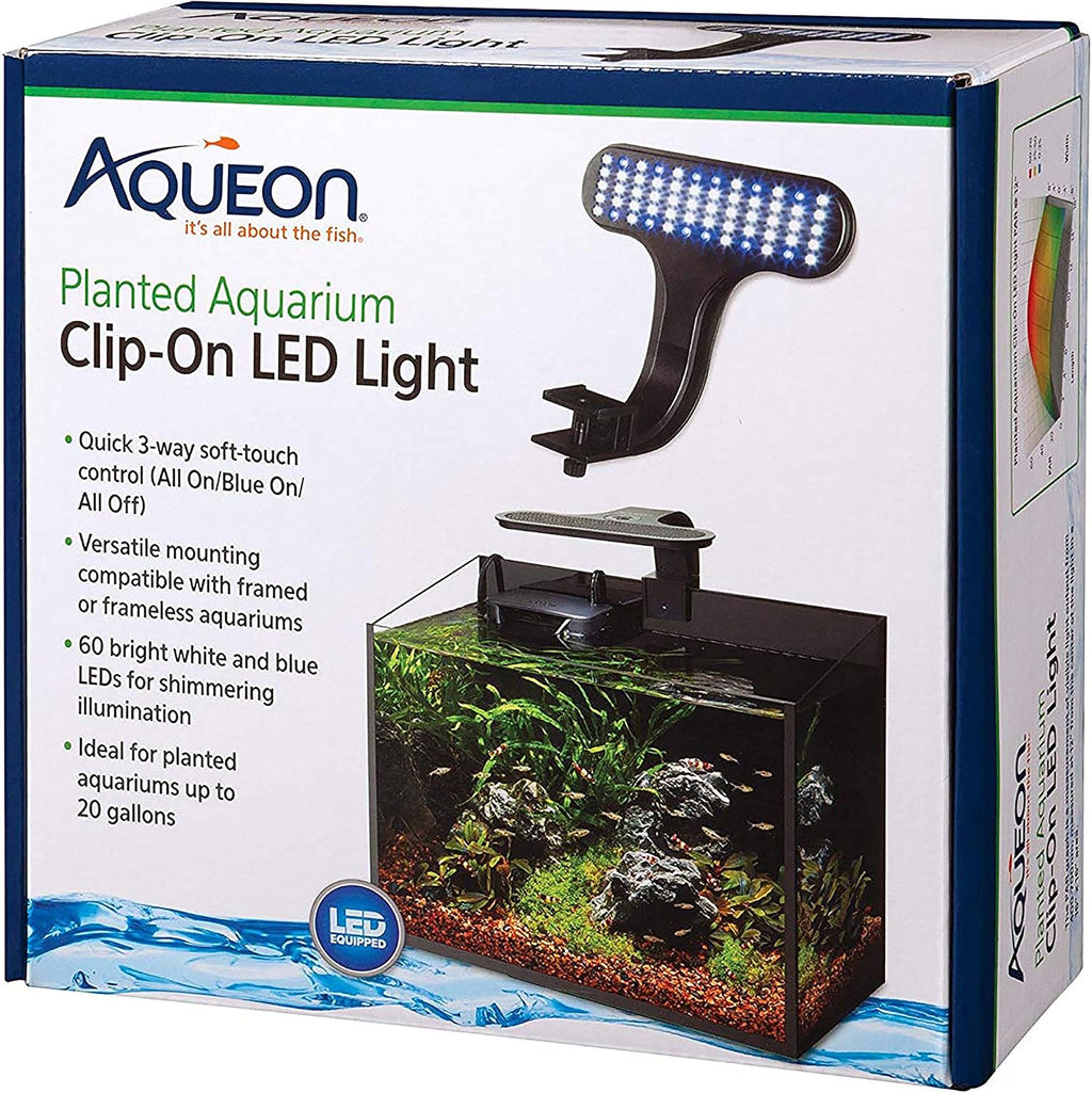 Clip-On LED Fish Tank Light for Planted Aquariums, Up to 20 Gal | Clip on aquarium light with 3-way soft-touch