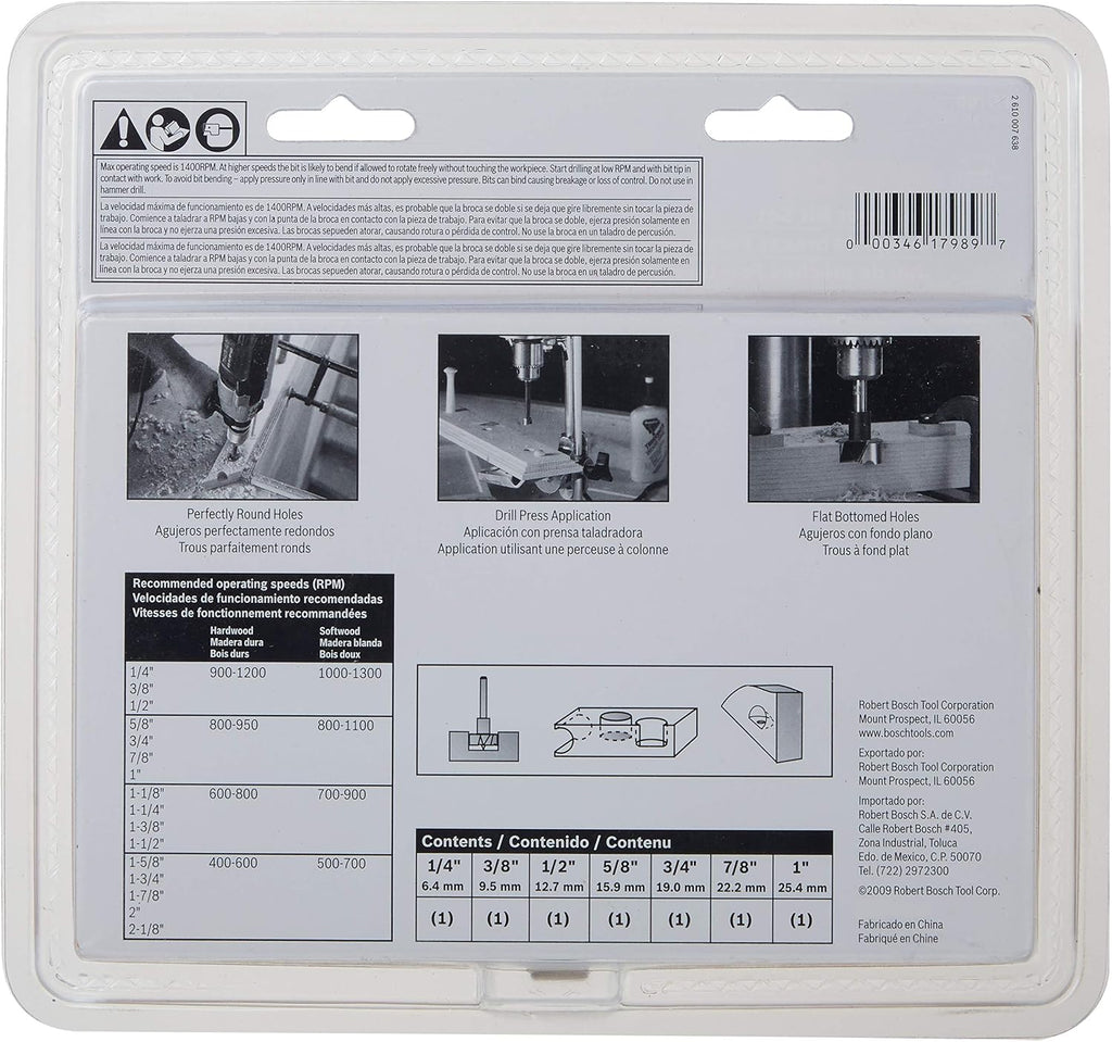 Bosch FB700 7-Piece Wood Forstner Bit Set