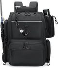 Fishing Tackle Backpack with Rod Holders, Bottle Holder, Storage Bag Store Fishing Gear