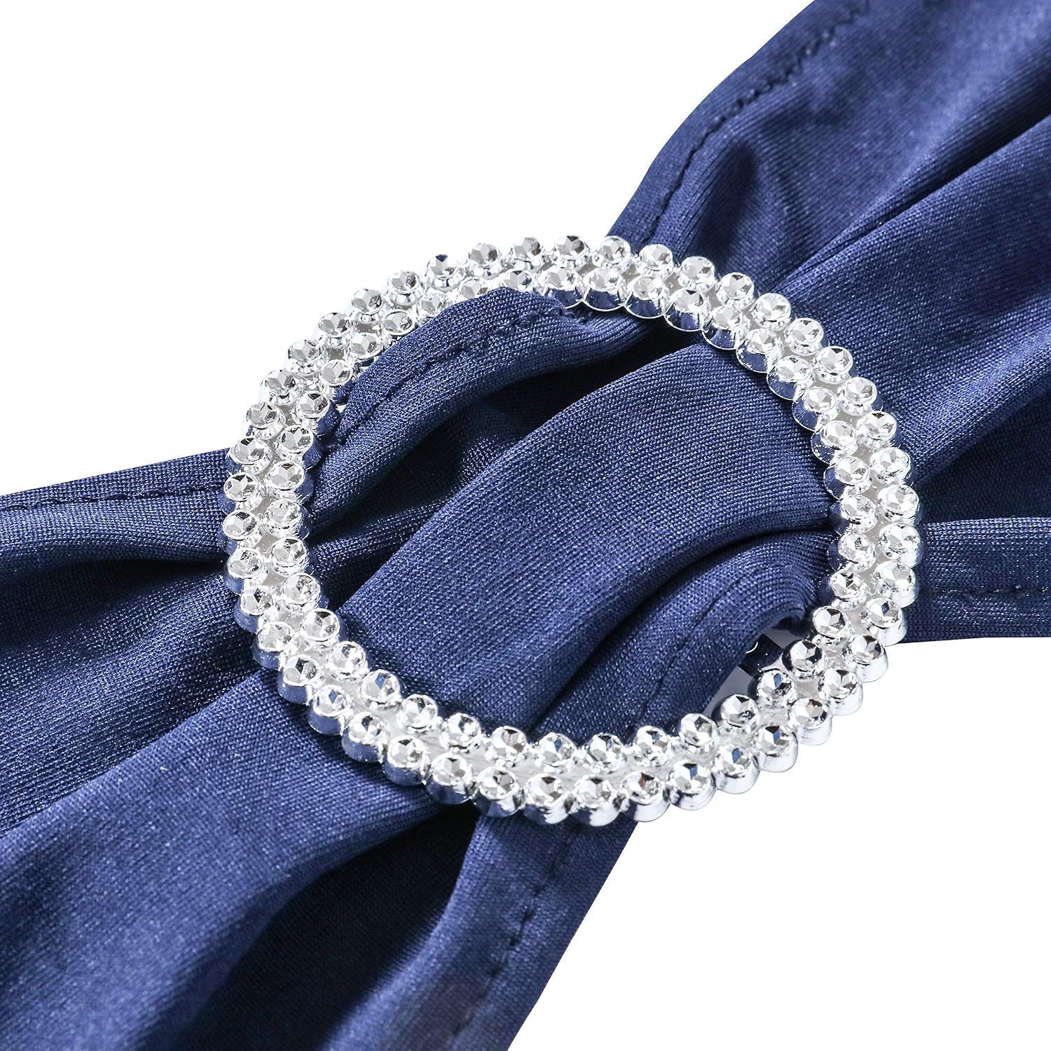 50 PCS Spandex Stretch Chair Sashes Bows for Wedding Reception- Universal Elastic Chair Cover Bands with Buckle