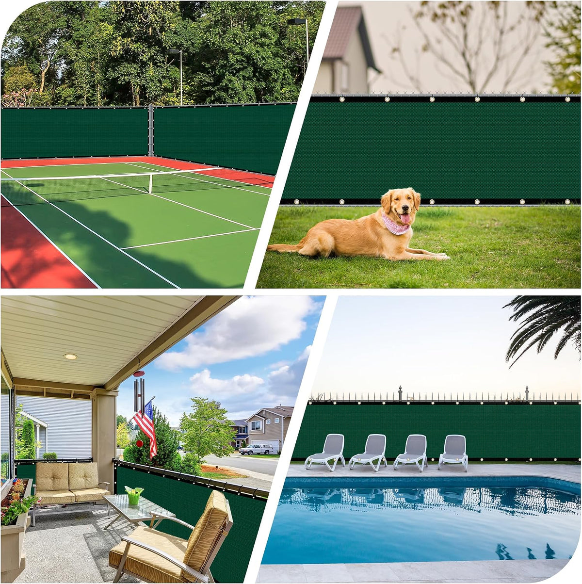 iCover 5x50ft Privacy Screen Fence, Outdoor Fencing Panels, Garden Windscreen Mesh Shade Sail Net Barrier, Fence