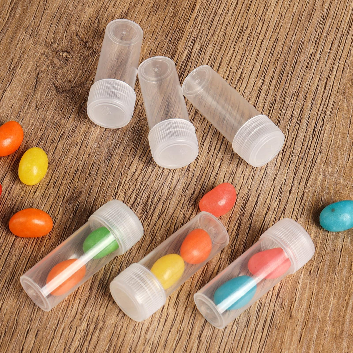 120 Pieces 5 ML Plastic Sample Bottles Vial Storage Mini Clear Storage Case with Lid Vial Storage Container Test Tube