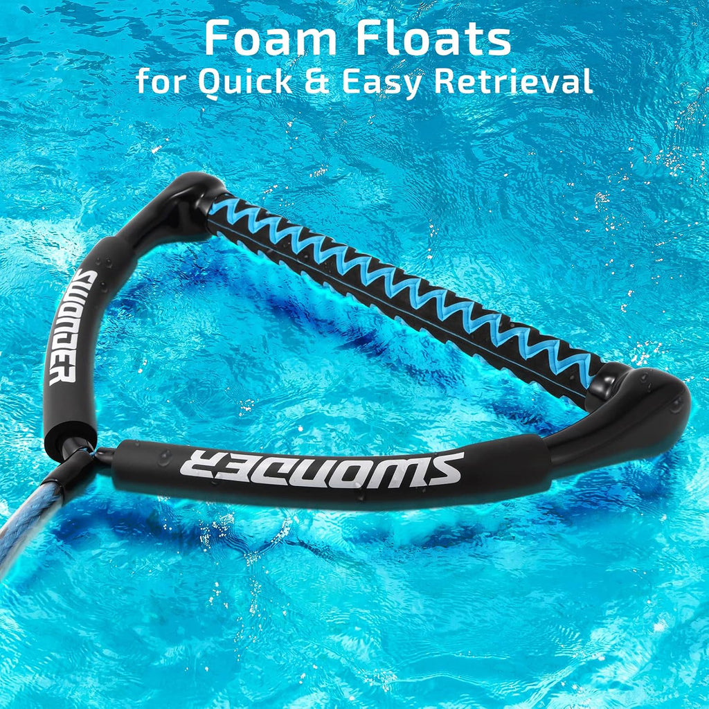 Wakeboard Rope 75ft - Water Ski Rope with Double Handle - 4 Sections Boat Tow Rope for Kneeboard, Wakeboard, Water