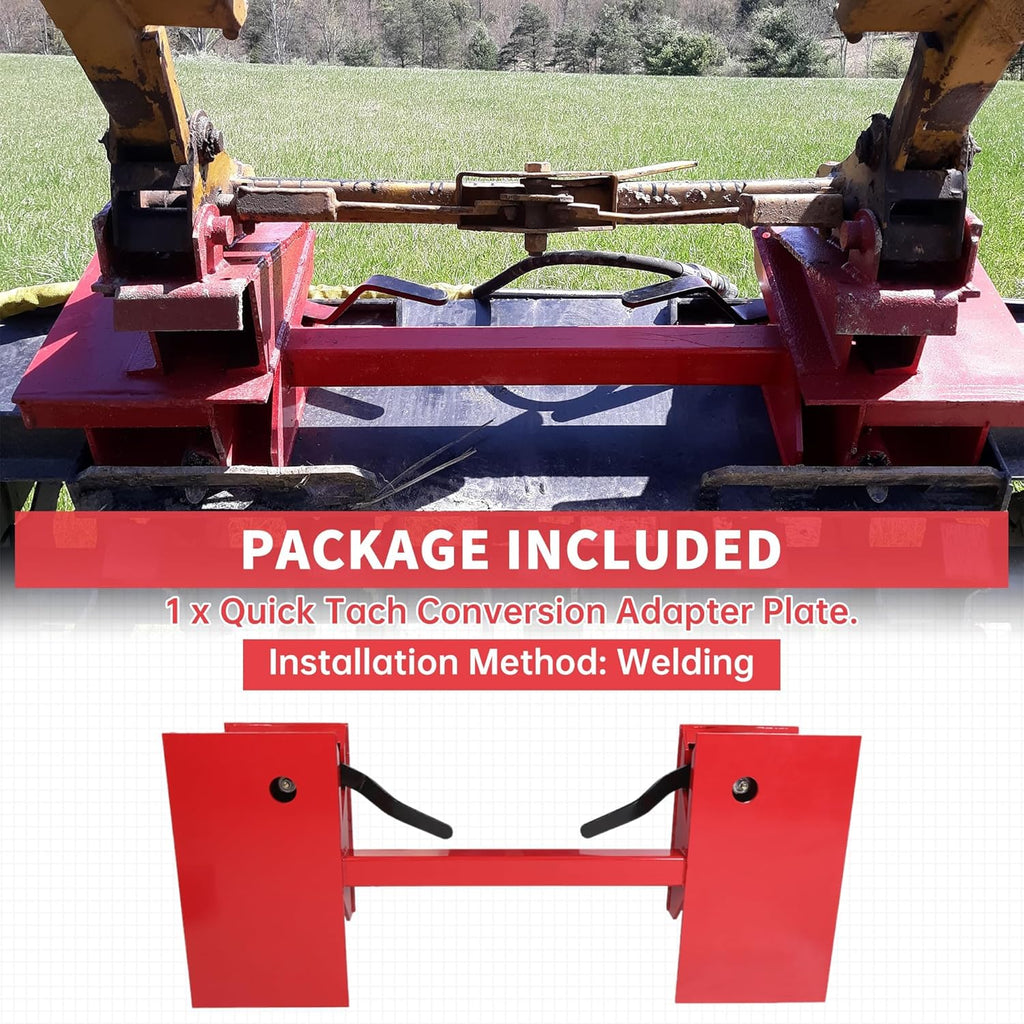 Skid Steer Quick Tach Conversion Adapter | Compatible with Bobtach Kubota Latch Boxes Universal Blank QTA Capacity;