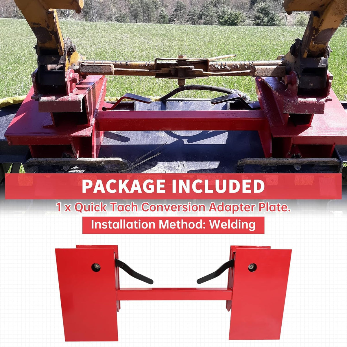 Skid Steer Quick Tach Conversion Adapter | Compatible with Bobtach Kubota Latch Boxes Universal Blank QTA Capacity;