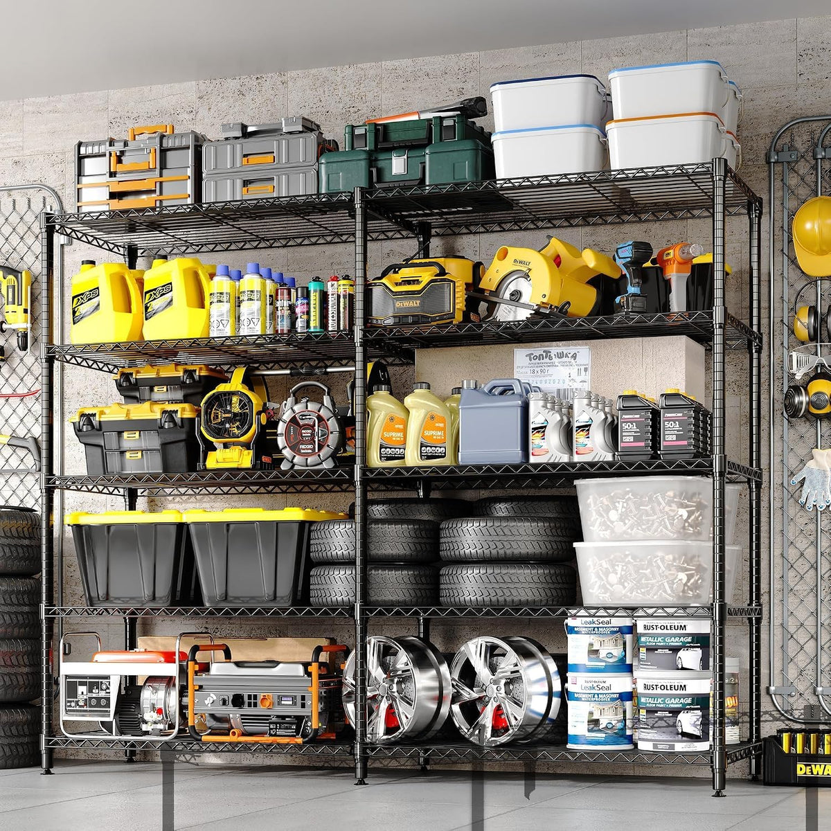 71" Wide Storage Shelves Metal Shelving Units 5 Tier, 1325LBS