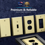 LIDER Toggle Light Switch Metal Wall Plate, Mid-Size 2-Gang 4.88" x 4.92"