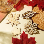 80 Pcs Unfinished Wooden Leaves Fall Crafts, 4 Styles Fall Decor