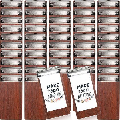 50 Pcs Wood Clipboard Check Presenters for Restaurants, Coffee