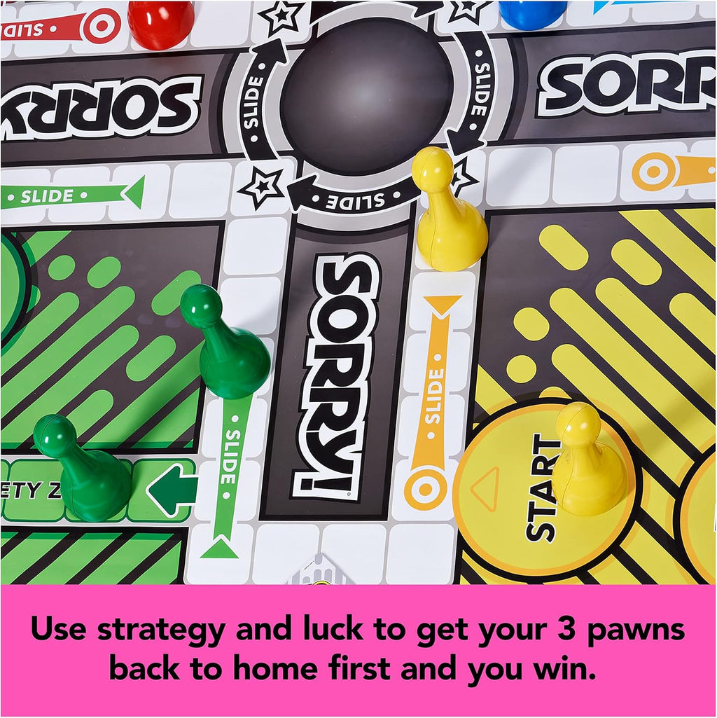 Giant Sorry Classic Family Board Game Indoor Outdoor Retro Party Activity Summer Toy with Oversized Gameboard
