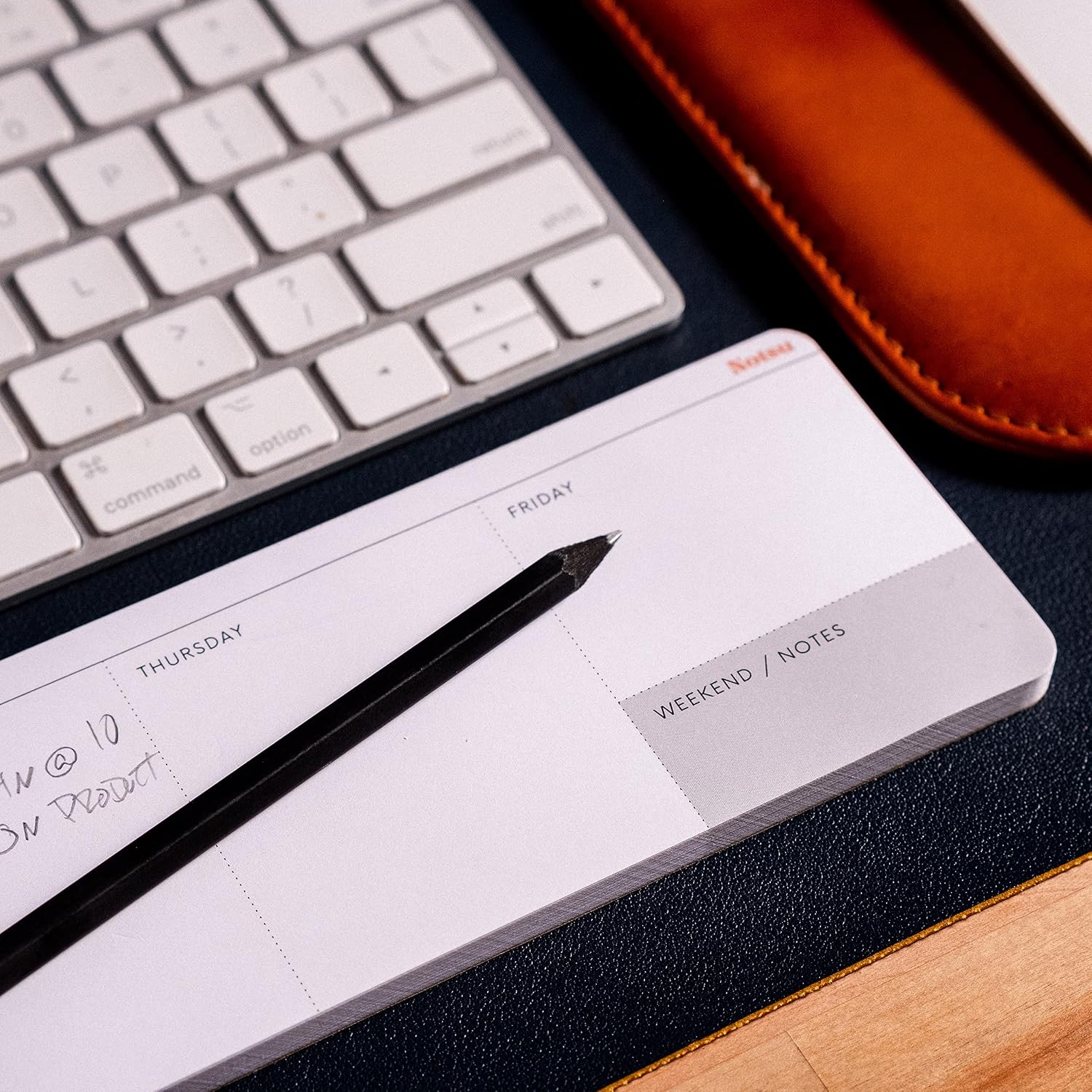 Weekly Planner Notepad | Tear Off Desk Calendar Pad, Undated | Mini Desk Planner Pad, Fits Alongside Keyboard | 50