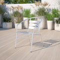Aluminum Indoor-Outdoor Stack Chair with Triple Slat Back