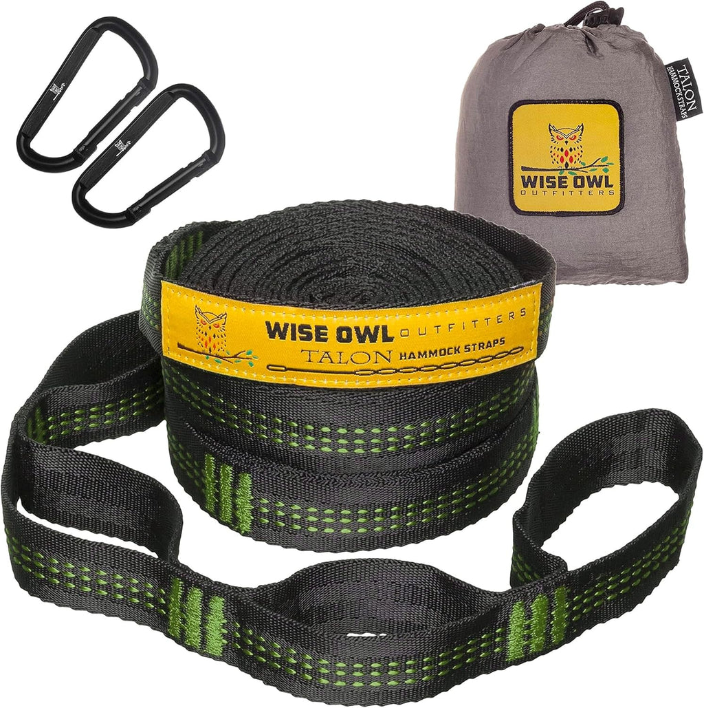 Hammock Straps for Trees – 10ft Heavy-Duty Tree Hanging Kit with Carabiners, 38 Loops & Hooks – Essential Hammock
