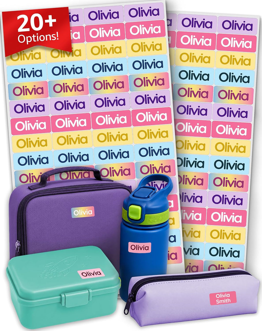 Personalized Universal Name Labels for Kids & Adults - Candy [70pcs] - Waterproof Name Stickers for School, Daycare &