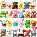 24 Pack Mini Animal Plush Toy Assortment (24 Units 3" Each), Animals Keychain Decoration for Kids, Small Stuffed