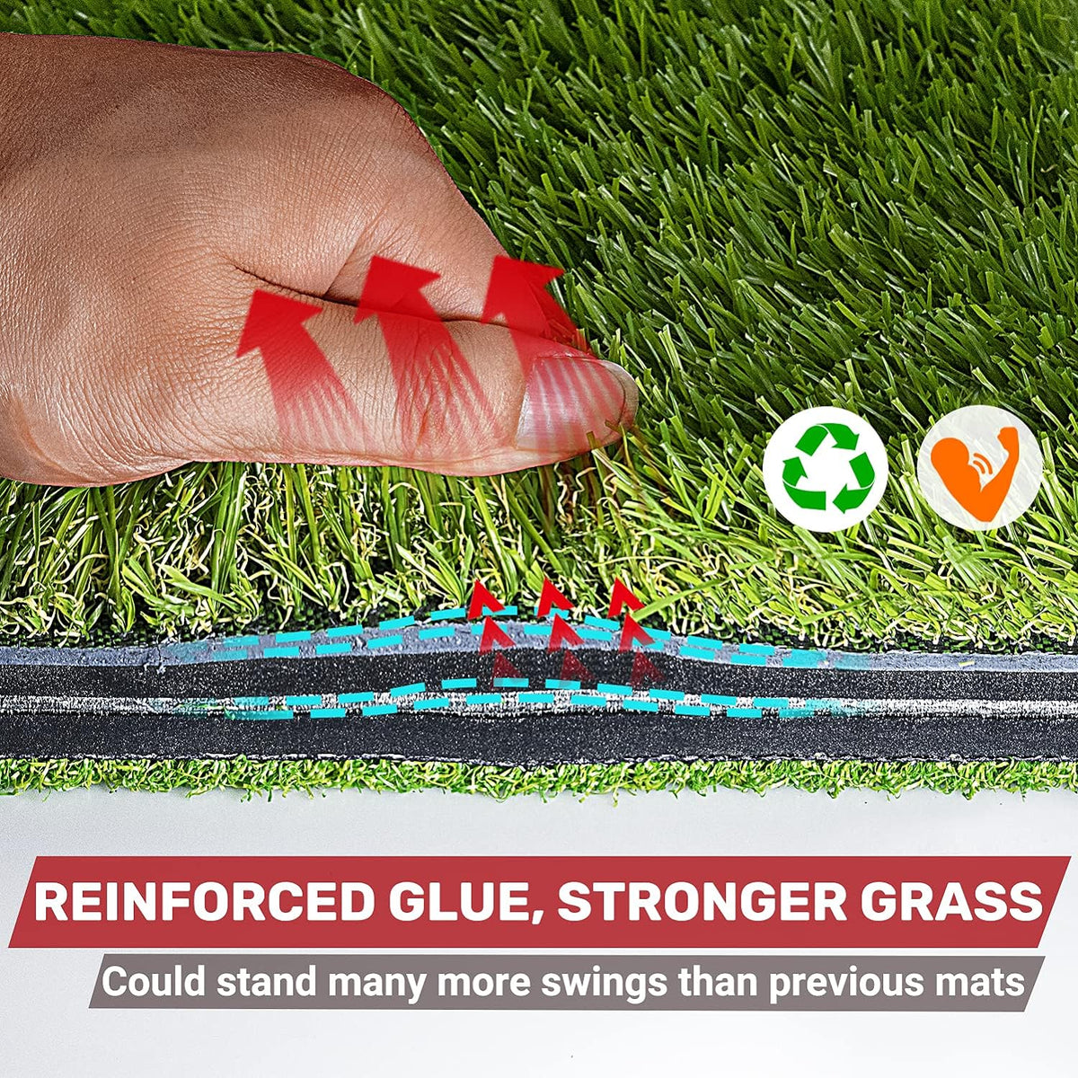 Foldable Heavy-Duty Golf Hitting Mat with 10mm EVA Backing for Indoor/Outdoor Swing & Chipping, Golf Accessories &