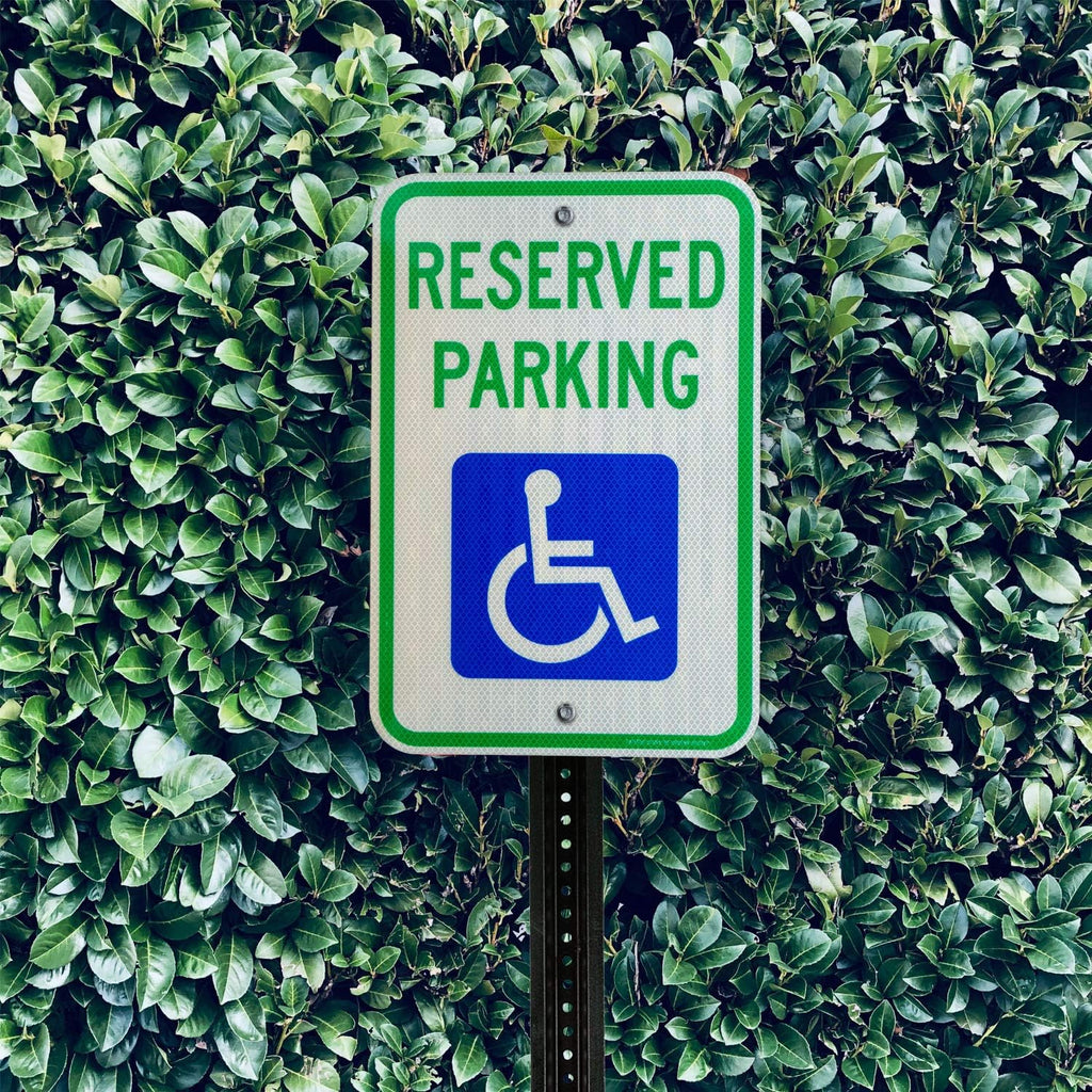 Reserved Parking Sign, Handicap Parking with Picture of Wheelchair Sign,18 x 12 Inches Engineer Grade Reflective