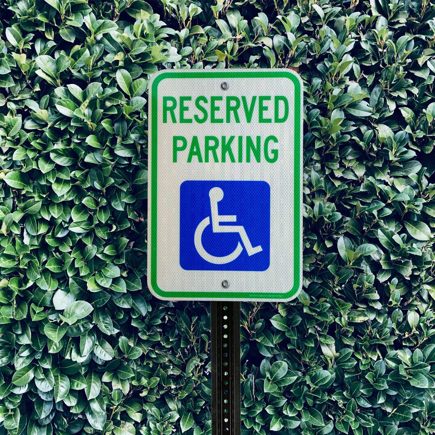 Reserved Parking Sign, Handicap Parking with Picture of Wheelchair Sign,18 x 12 Inches Engineer Grade Reflective