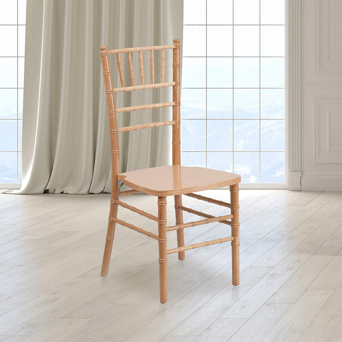 2 Pack HERCULES Series Natural Wood Chiavari Chair