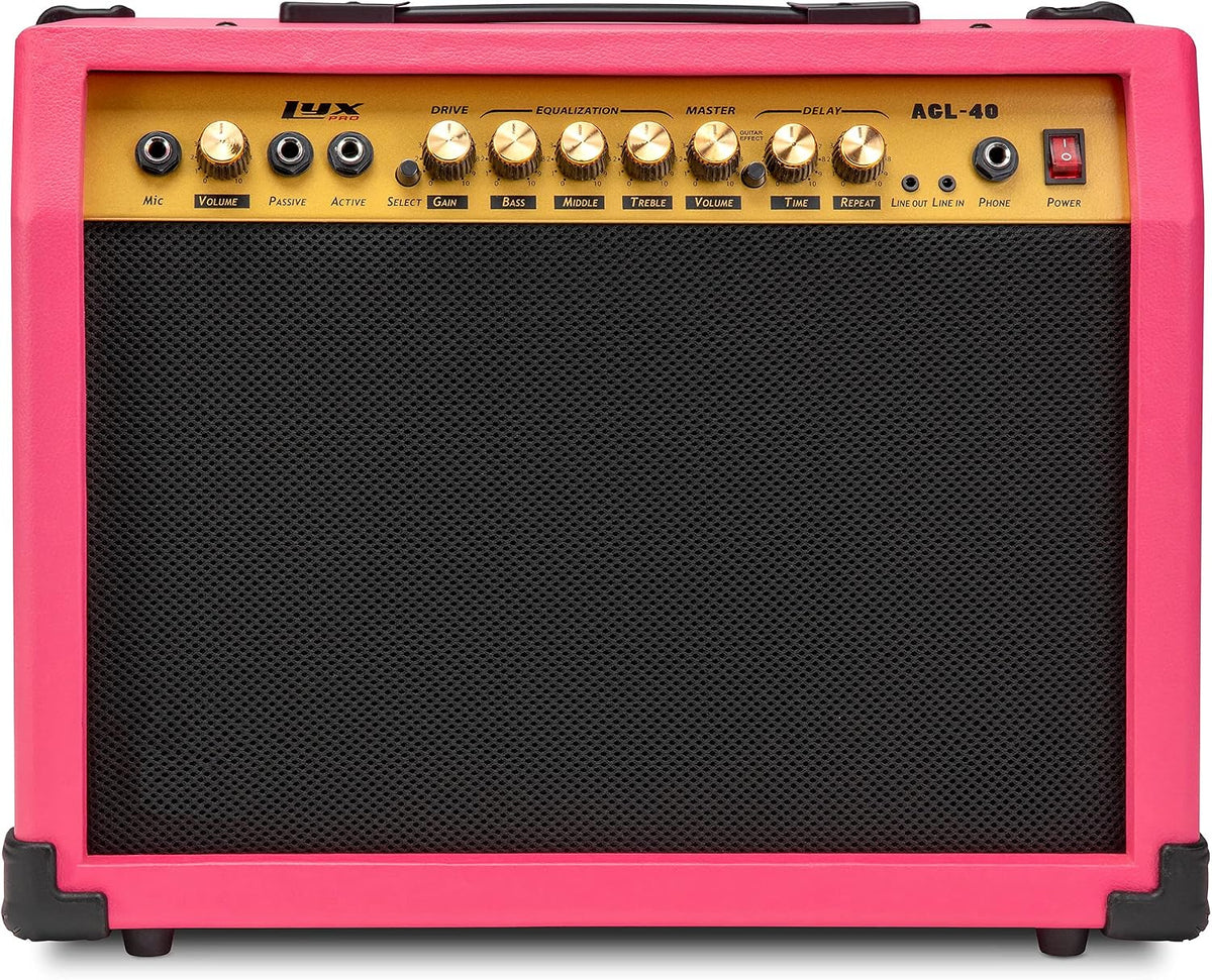40 Watt Electric Guitar Amplifier | Combo Solid State Studio Amp with 8” 4-Ohm Speaker, Custom EQ Controls, Drive