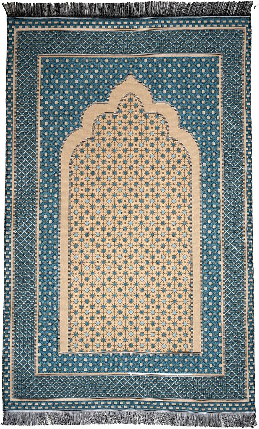 Turkish Islamic Prayer Mat Janamaz Sajjadah | Thin Woven Cotton Praying Rug Ramadan Eid Gift | Traditional Muslim