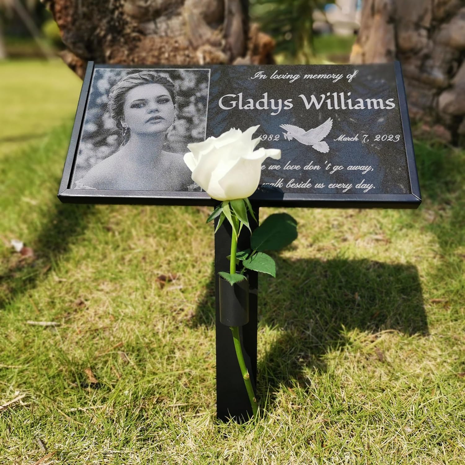 Headstones for Graves - Custom Engraved Grave Markers with Ceramic Photo