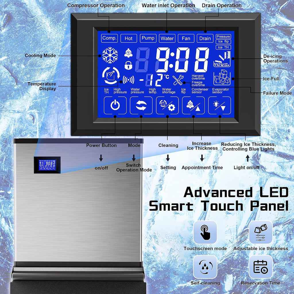 Commercial Ice Maker 500LB/24H Industrial Ice Machine