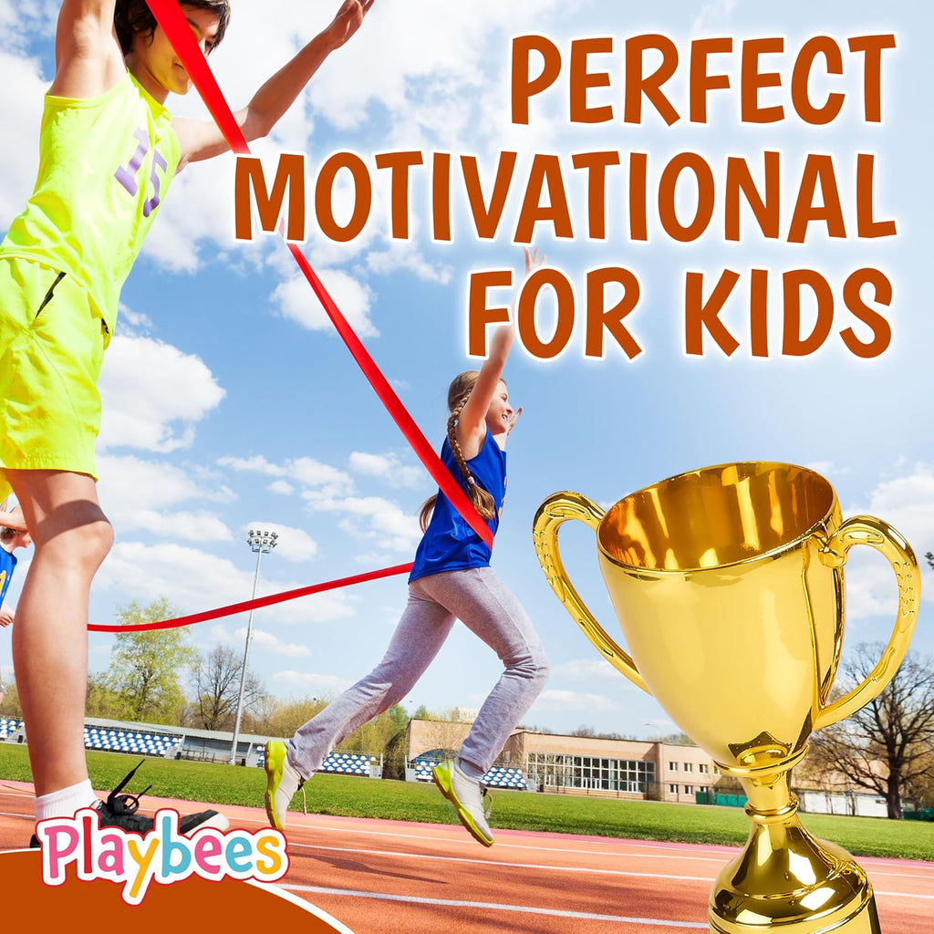 Fun Gold Plastic Trophies - 12 Pack - 7 Inch - Award Trophy Cup Set for Superstar Kids - Champion Celebrations