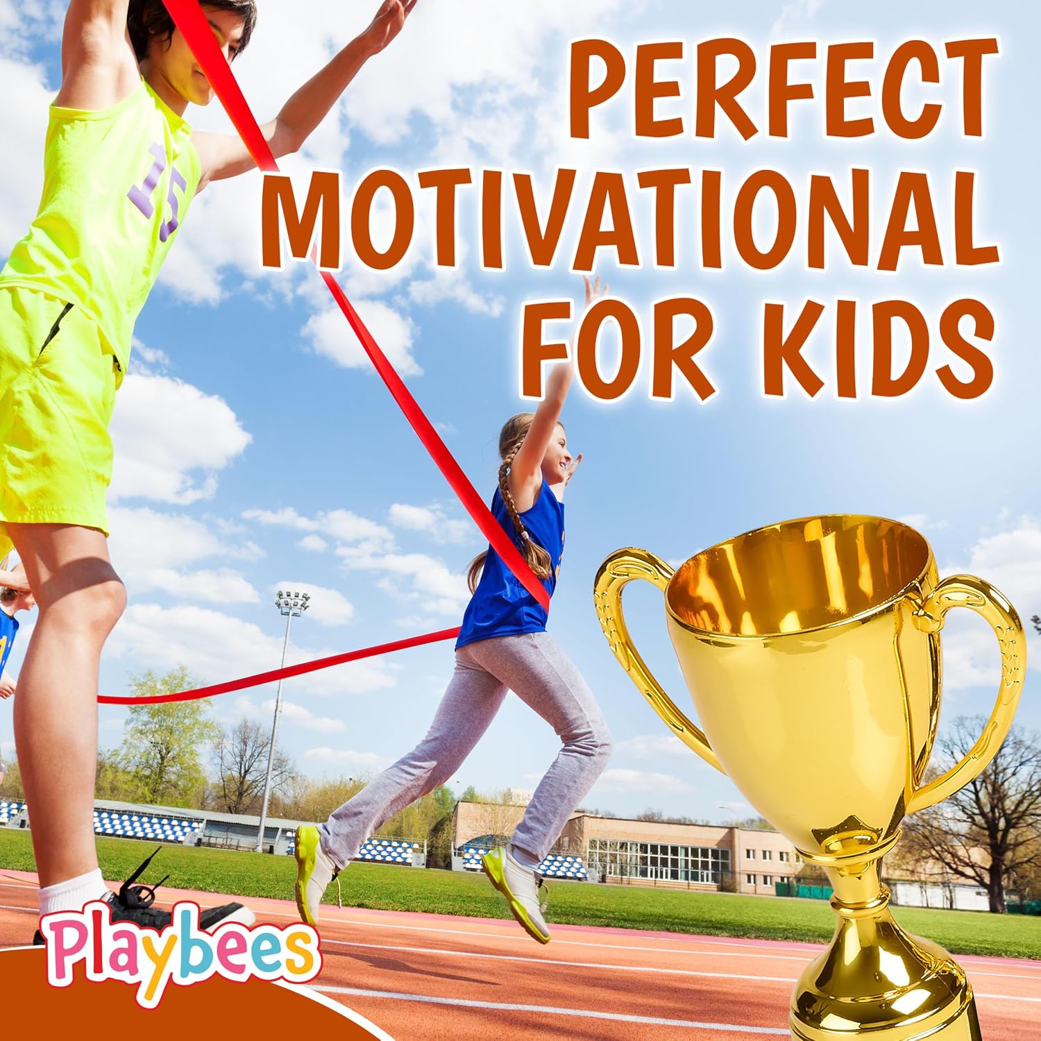 Fun Gold Plastic Trophies - 12 Pack - 7 Inch - Award Trophy Cup Set for Superstar Kids - Champion Celebrations