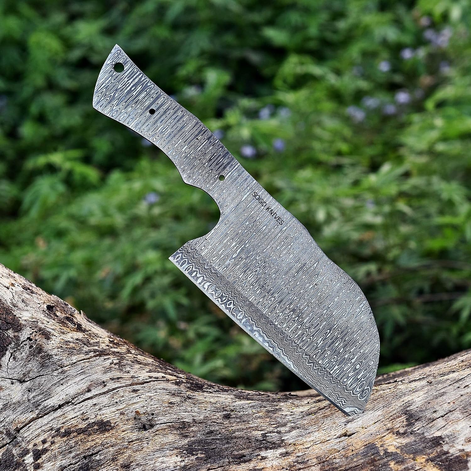 Damascus Knife Making Kit - DIY Handmade Knife Set Includes Meat Cleaver Blank, Steel Blade, Pins, Handle Scales and