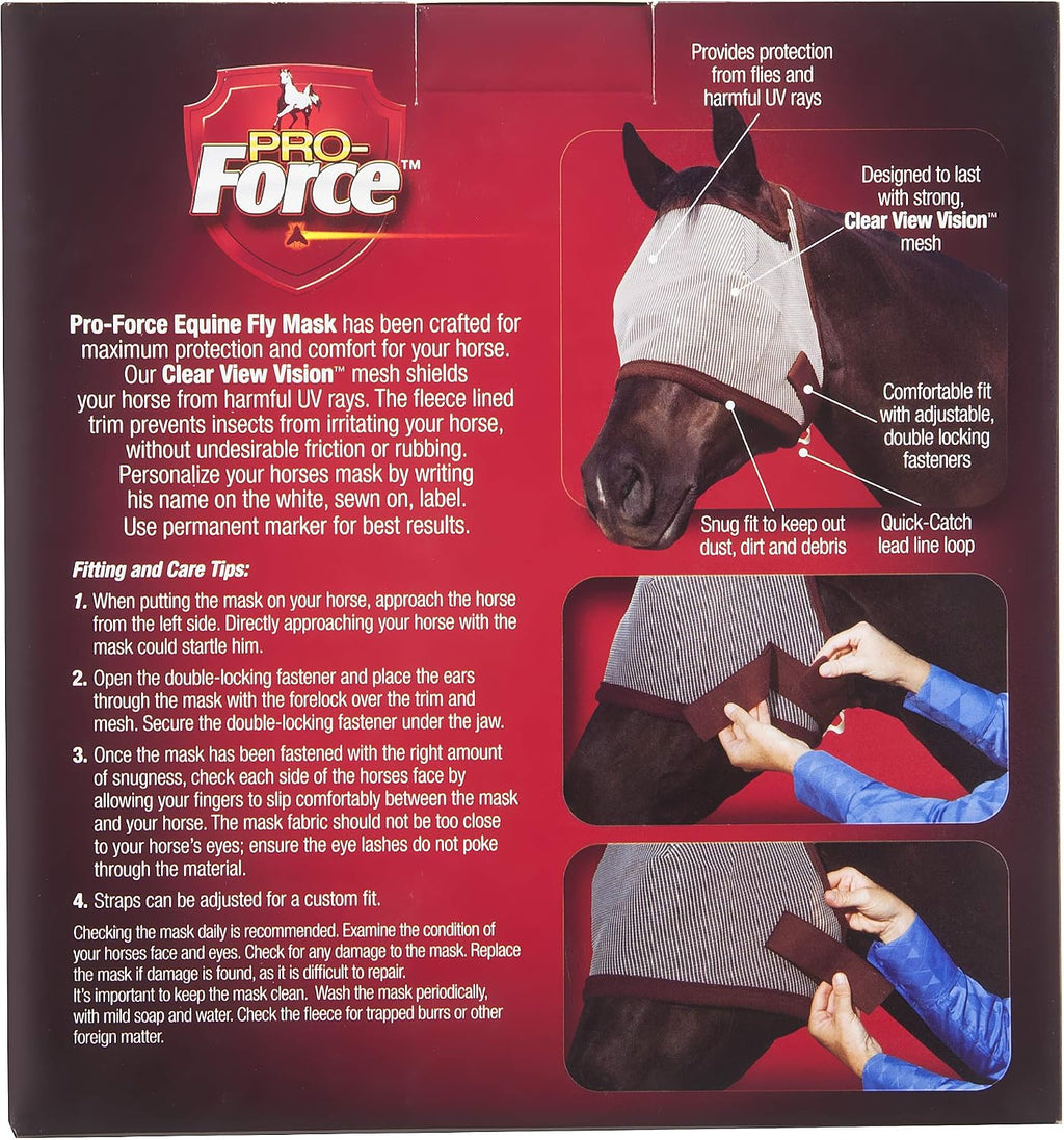 Pro-Force Horse Fly Mask with UV Protection, Without Ears