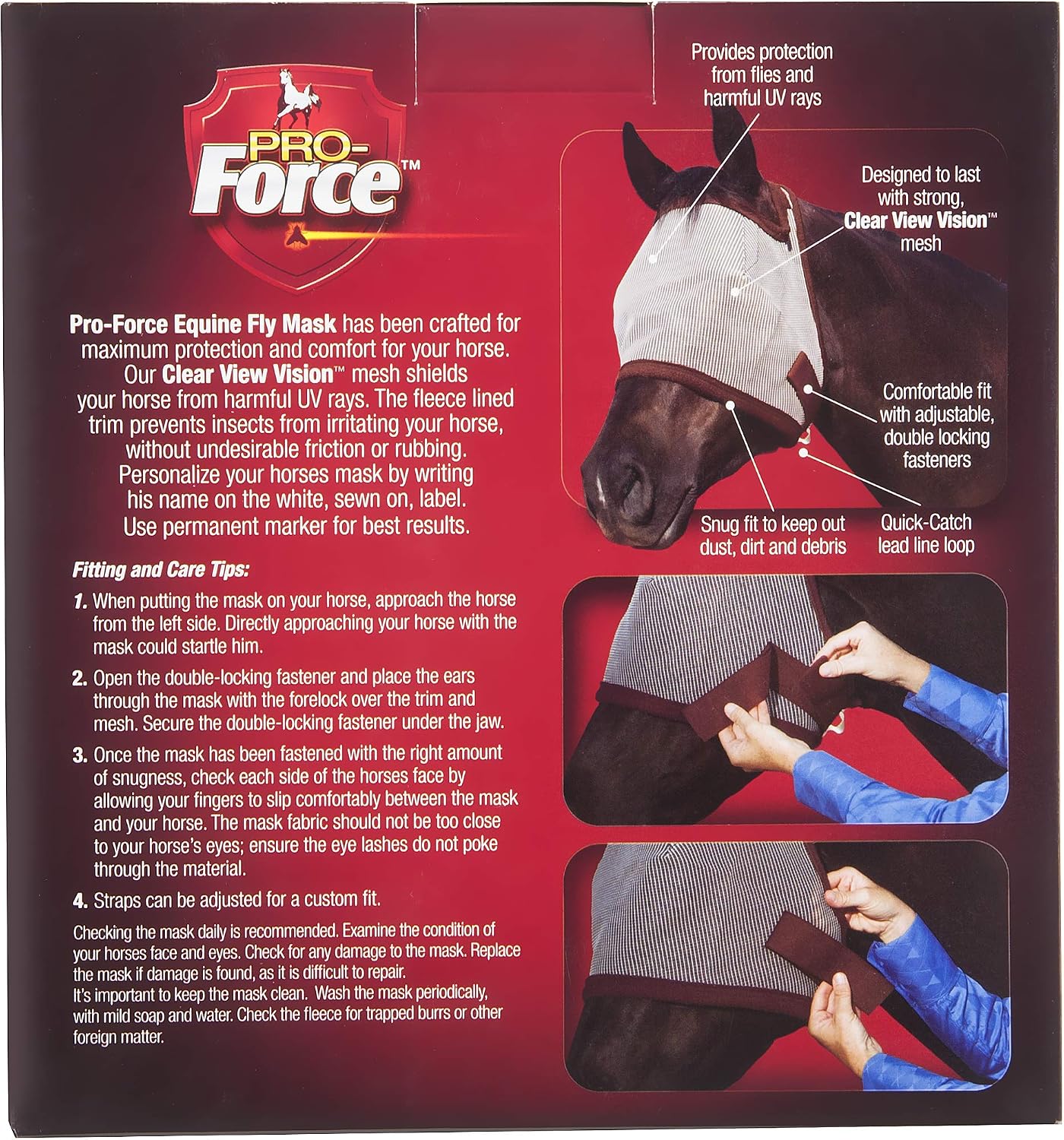 Pro-Force Horse Fly Mask with UV Protection, Without Ears
