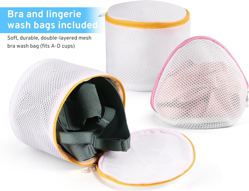 Ultimate 7 Pack 6 Size Mesh Laundry Bags Set for Delicates with AUTO-Lock Zipper, Lingerie Bags for Washing