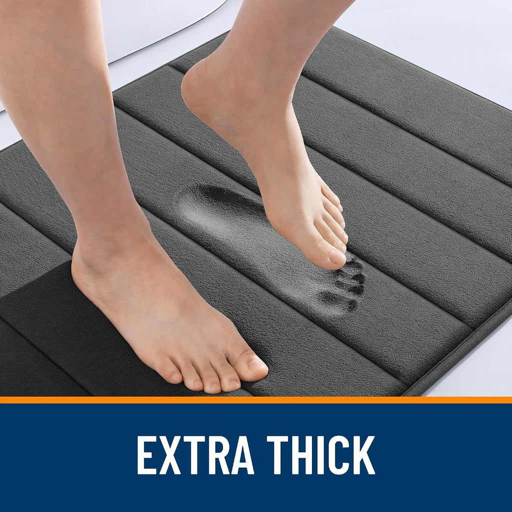 Memory Foam Bath Mat 34x21, Super Soft Absorbent Bathroom Rugs, Quick Dry, Machine Washable Shower Floor Rugs