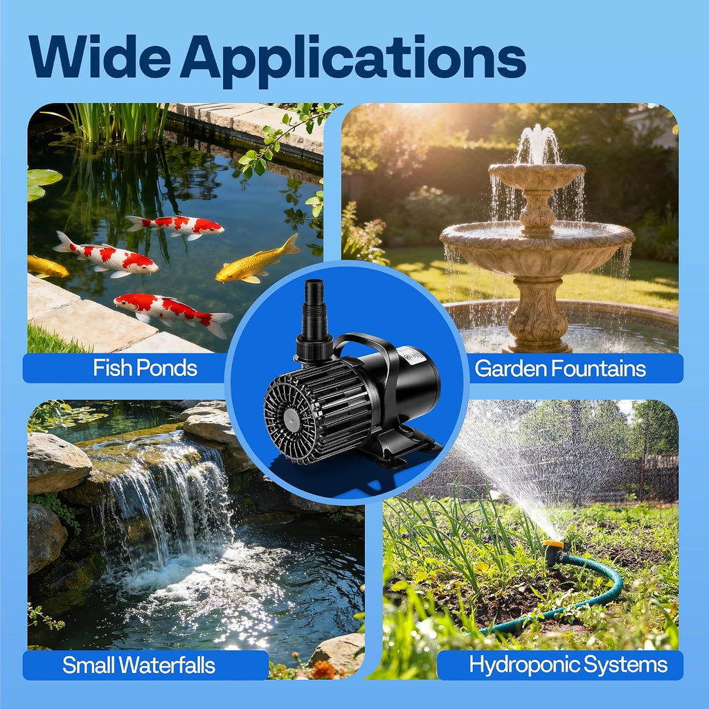120W Pond Pump, 2700GPH Submersible Water Pump for Koi Pond