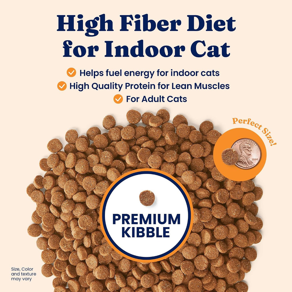 Indoor Salmon Dry Cat Food, High Fiber, Adult & Senior Cats, 3LB