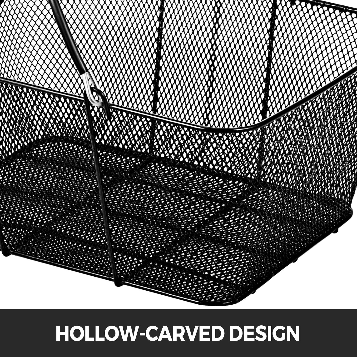 Mophorn 12PCS Shopping Baskets with Handles, Black Metal Shopping Basket, Portable Wire Shopping Basket, Black Wire