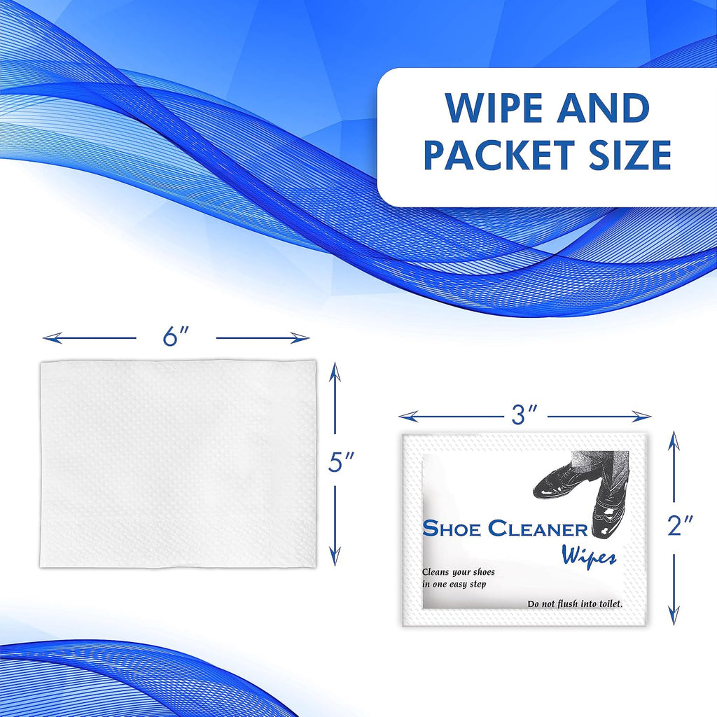 Pre-Moistened Shoe Shine Wipes, 50 Count | Streak-Free Leather Shoe Cleaner Wipes, Individually Wrapped, Easy To