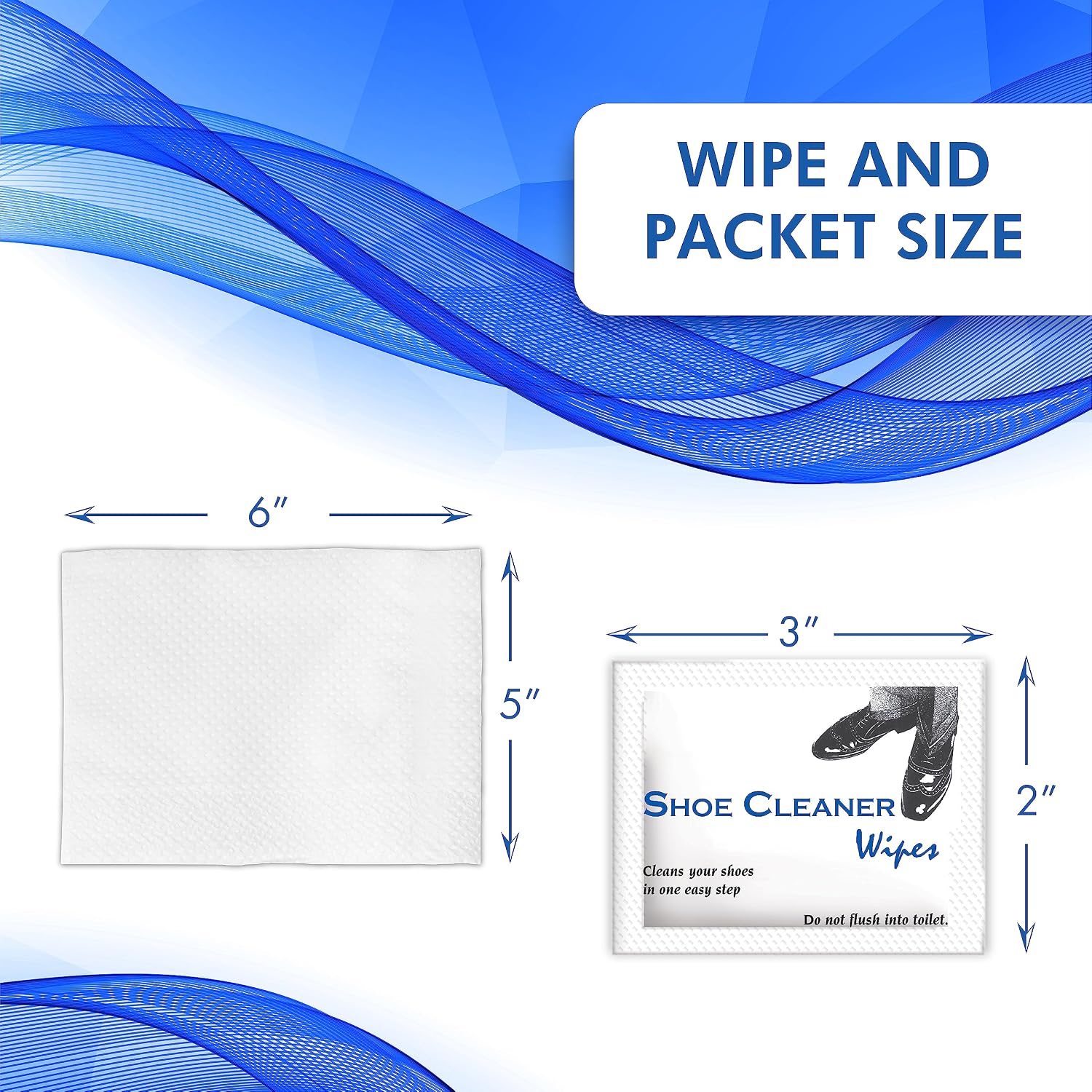 Pre-Moistened Shoe Shine Wipes, 50 Count | Streak-Free Leather Shoe Cleaner Wipes, Individually Wrapped, Easy To