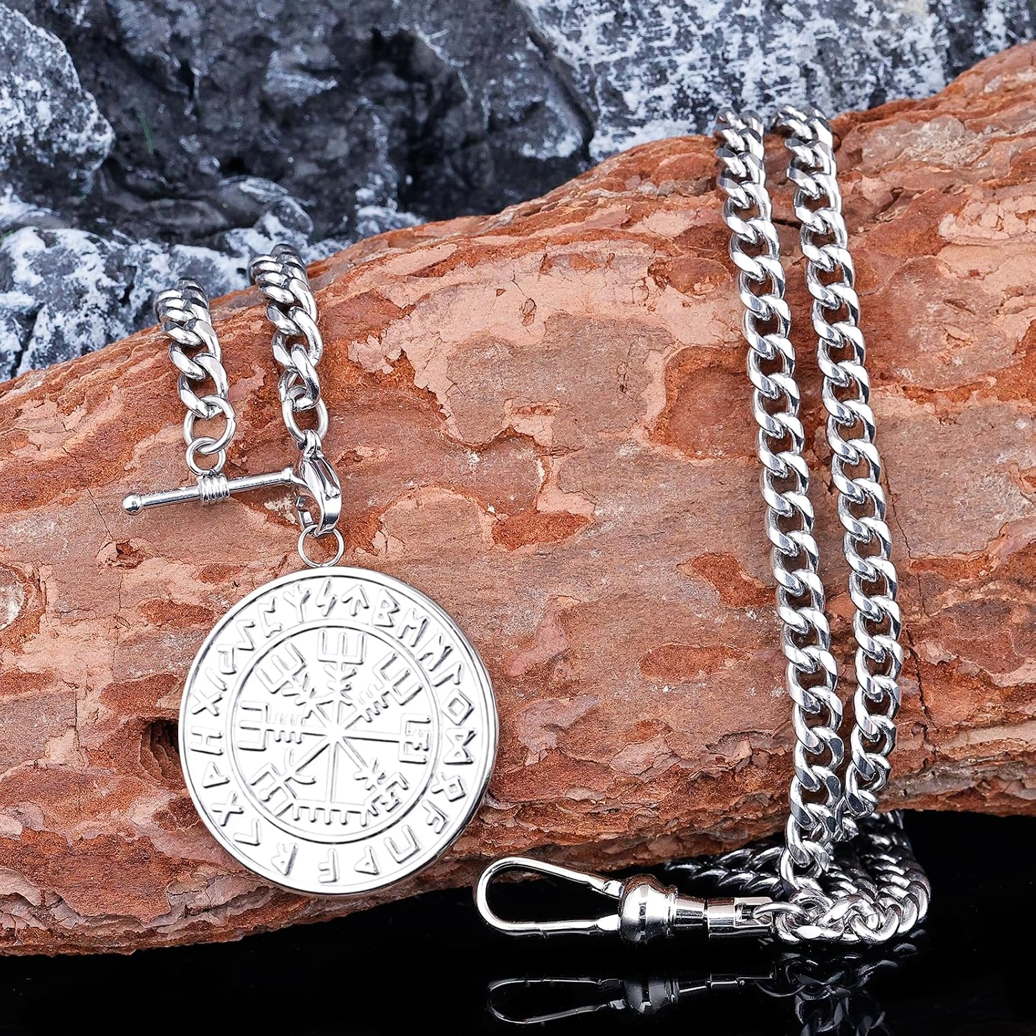 Pocket Watch Chain，Watch Chain Men, Double-Layer Design, With Two Hooks, Halloween, Thanksgiving And Christmas Vests
