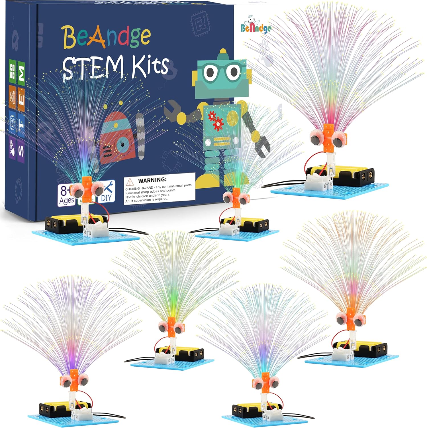 7 Set Bulk STEM Kit Individual Craft Kits for Kids, Science Projects Crafts Group Activity, Light Experiments Circuit